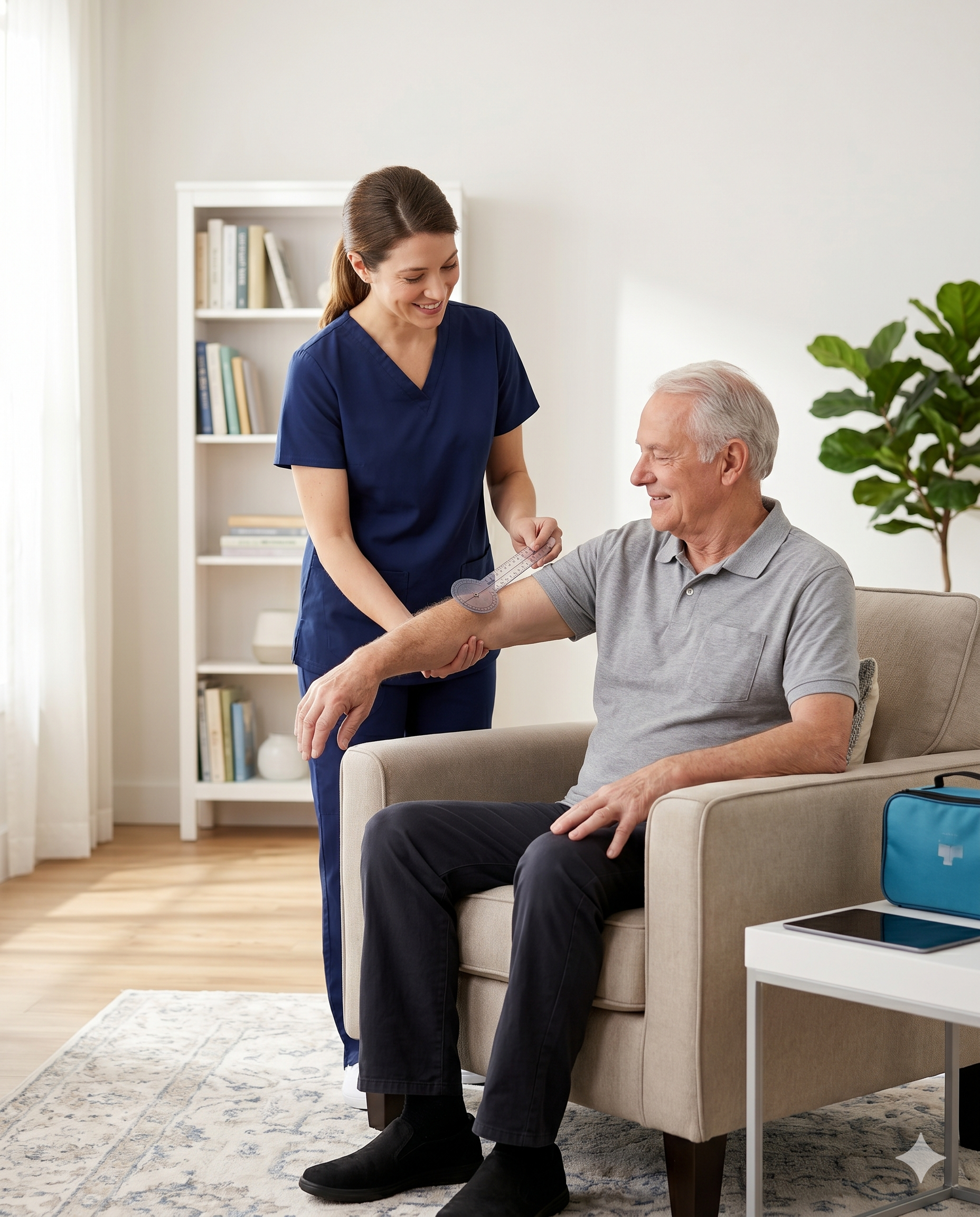 Physiotherapist treating a patient